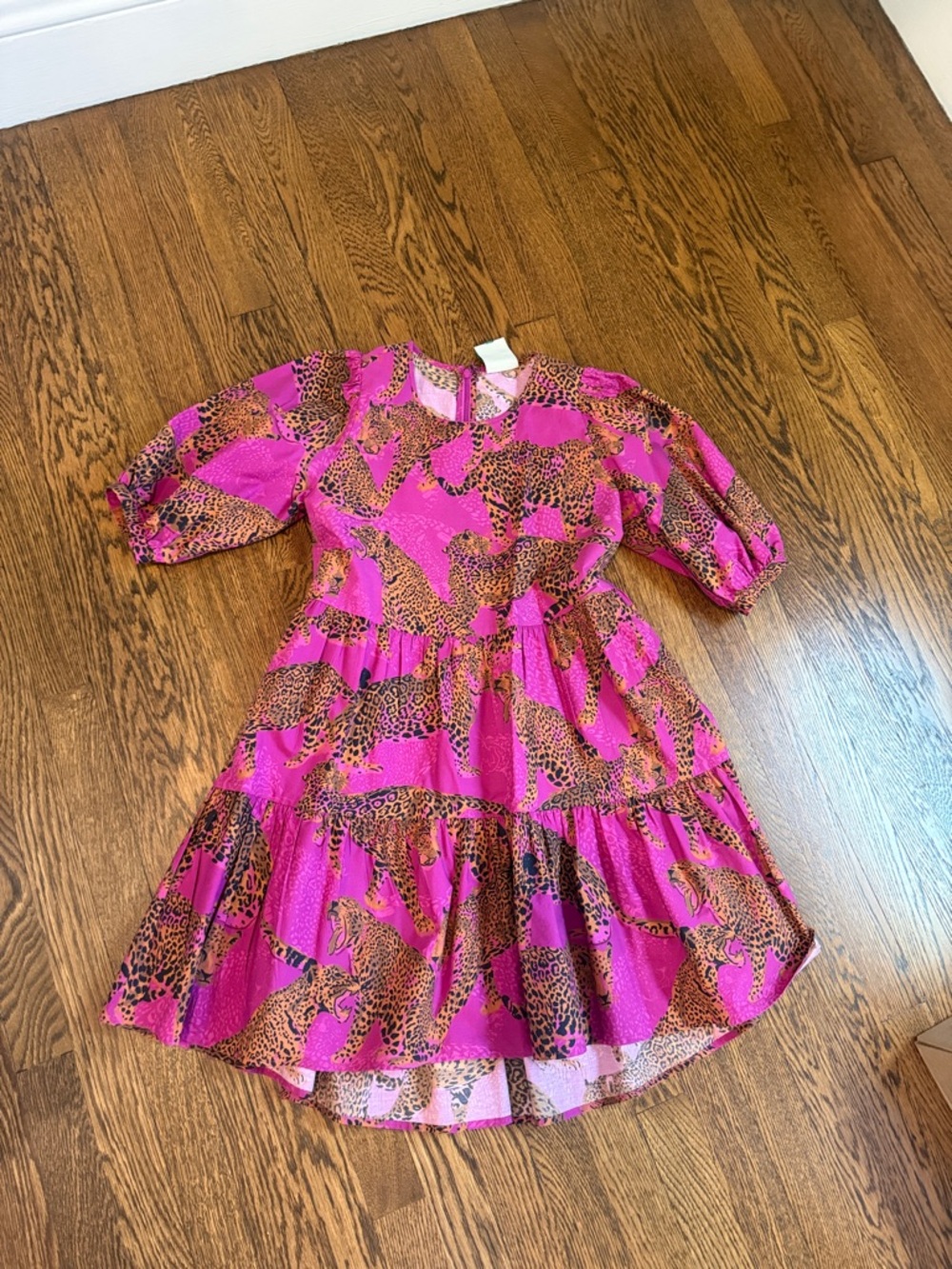 FARM Rio Pink Leopard Print Mini Dress